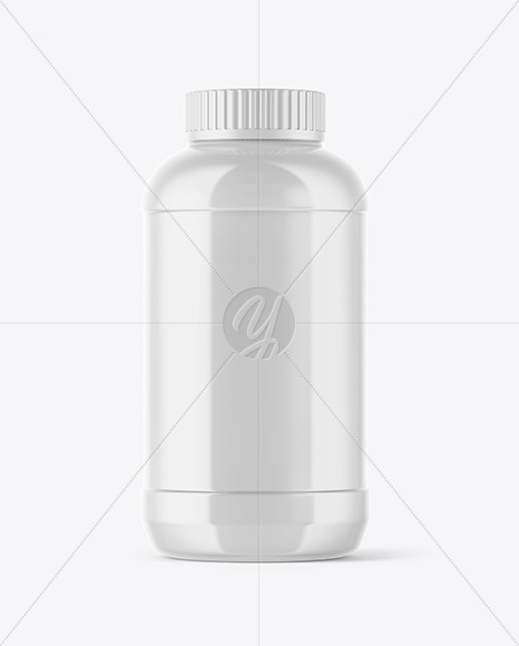 Glossy Plastic Jar Mockup