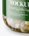 Clear Glass Jar with Capers Mockup