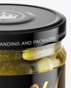 Clear Glass Jar with Pickled Cucumbers Mockup