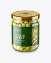 Clear Glass Jar with Green Peas Mockup