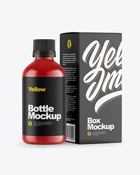 Matte Bottle & Box Mockup