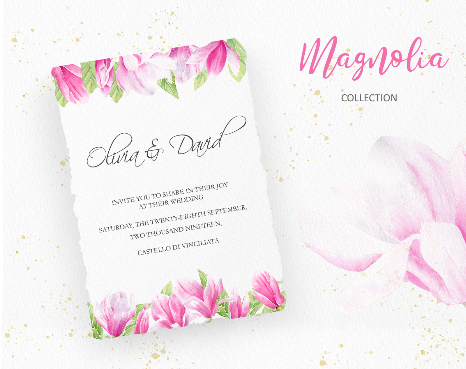 Magnolia Floral Watercolor Clipart