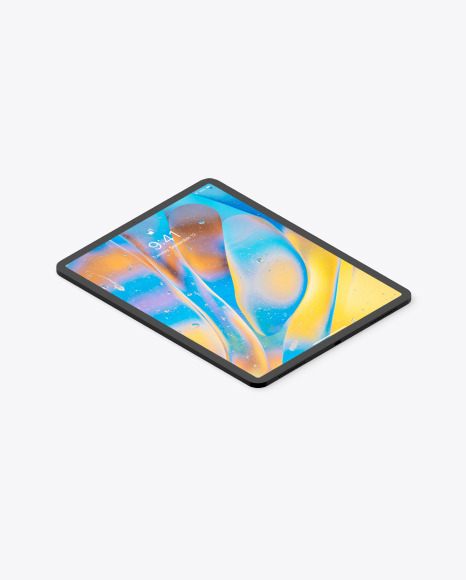 iPad Pro 12.9″ Isometric Clay Right Mockup