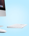 IMac with Keyboard and Mouse Mockup