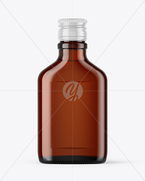 Amber Glass Bottle Mockup