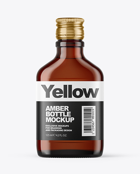 Amber Glass Bottle Mockup