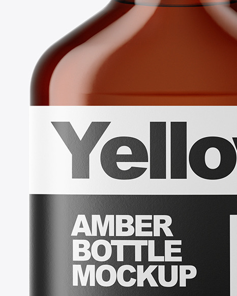 Amber Glass Bottle Mockup