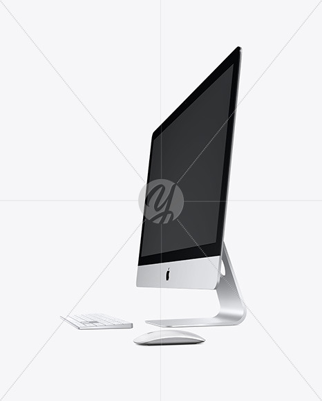 IMac with Keyboard and Mouse Mockup