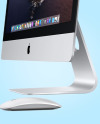 IMac with Keyboard and Mouse Mockup