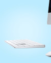 IMac with Keyboard and Mouse Mockup