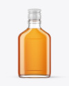 Clear Glass Bottle with Whisky Mockup