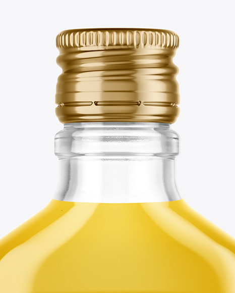 Clear Glass Bottle with Liquor Mockup