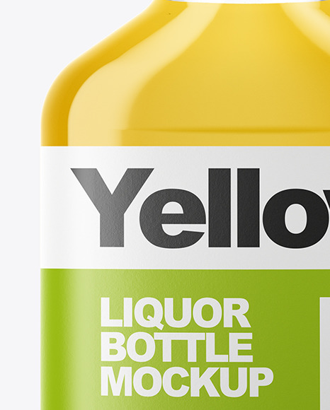 Clear Glass Bottle with Liquor Mockup