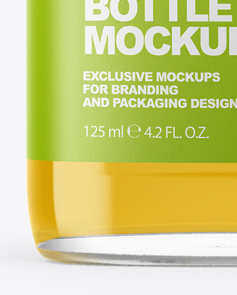 Clear Glass Bottle with Liquor Mockup