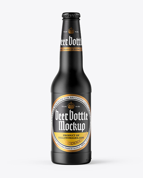 Ceramic Beer Bottle With Condensation Mockup