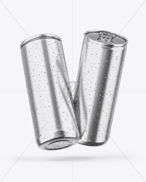 Two Glossy Metallic Cans Mockup