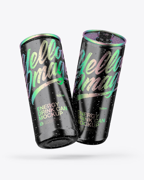 Two Glossy Metallic Cans Mockup