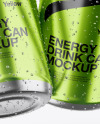 Two Glossy Metallic Cans Mockup