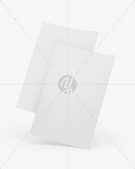 Two A4 Papers Mockup