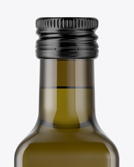 Antique Green Glass Bottle with Olive Oil Mockup