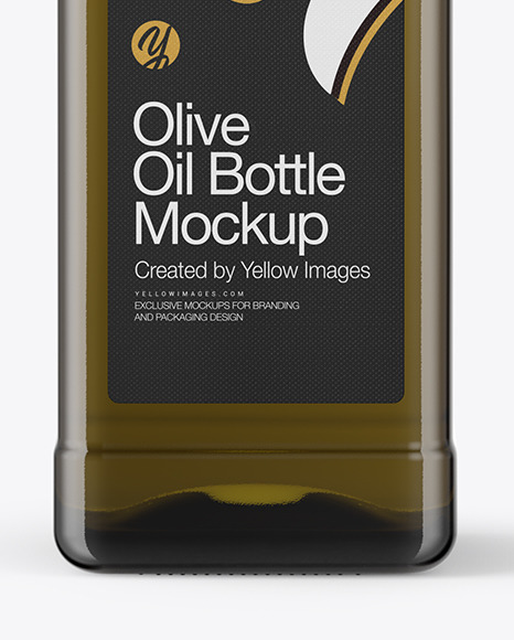 Antique Green Glass Bottle with Olive Oil Mockup