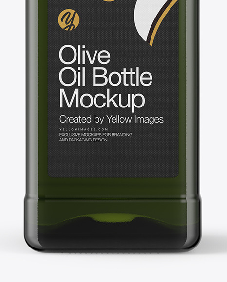 Green Glass Olive Oil Bottle Mockup