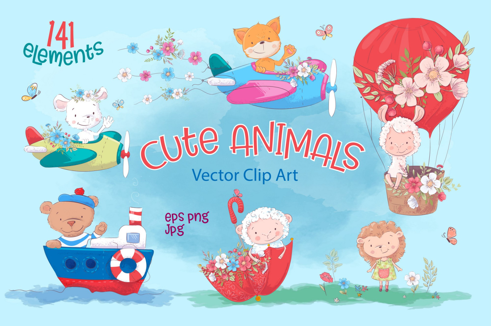 Cute animals – Vector Clip Art Cute animals – Vector Clip Art