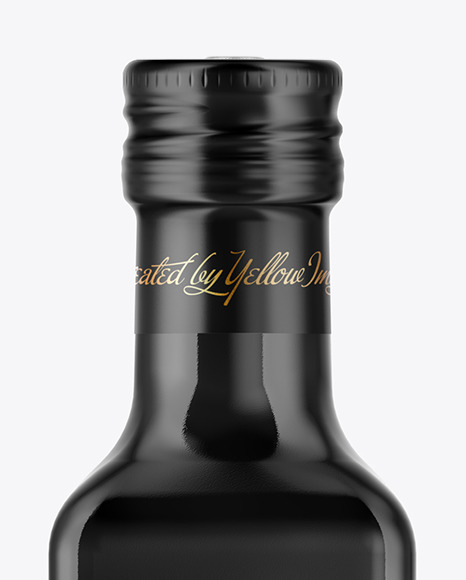 Black Glass Vinegar Bottle Mockup