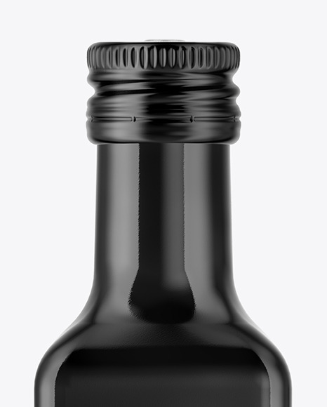 Black Glass Vinegar Bottle Mockup