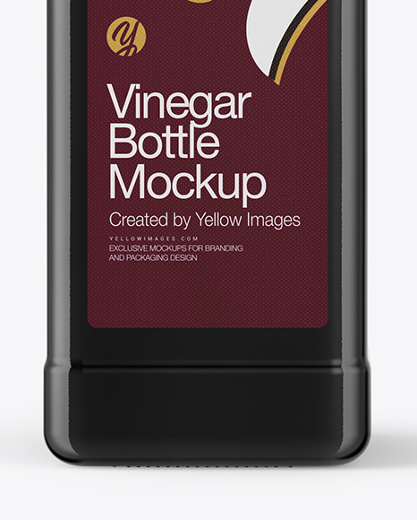 Black Glass Vinegar Bottle Mockup