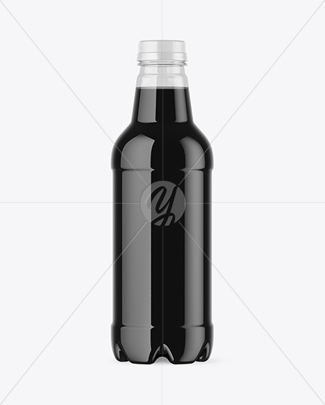 Plastic Bottle With Black Drink Mockup