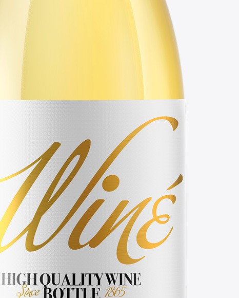 Clear Glass White Wine Bottle Mockup