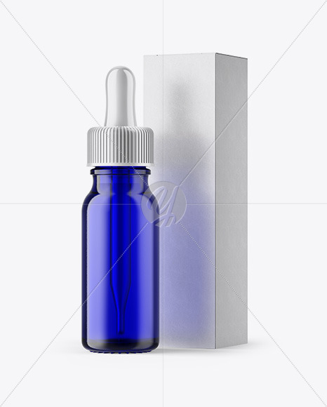 15ml Blue Glass Dropper Bottle W/ Kraft Box