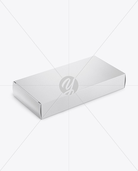 Paper Glossy Pills Box Mockup - Halfside View (High Angle Shot)