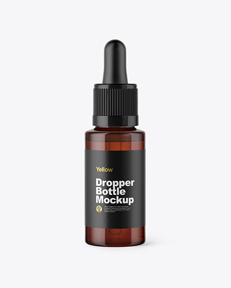 Amber Glass Dropper Bottle Mockup