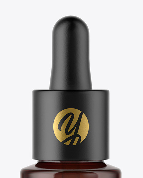 Amber Glass Dropper Bottle Mockup