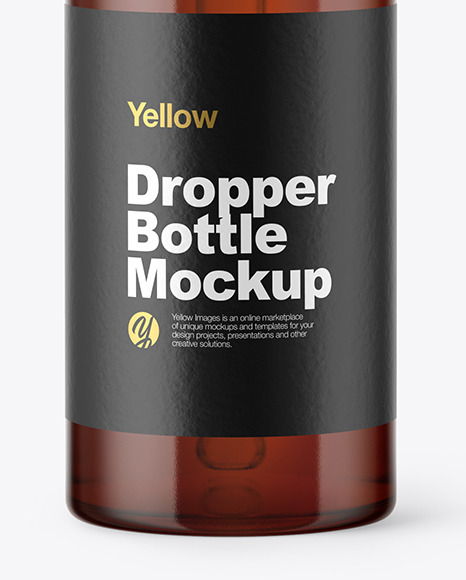 Amber Glass Dropper Bottle Mockup