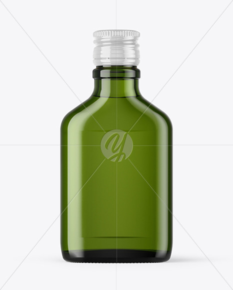 Green Glass Bottle Mockup