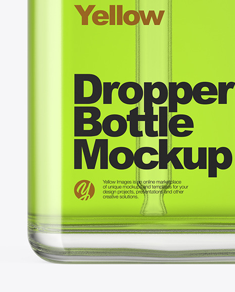 Clear Glass Dropper Bottle Mockup