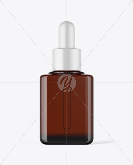 Amber Glass Dropper Bottle Mockup