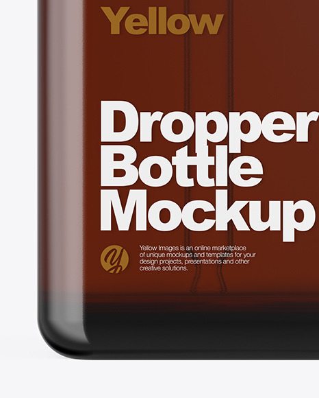 Amber Glass Dropper Bottle Mockup