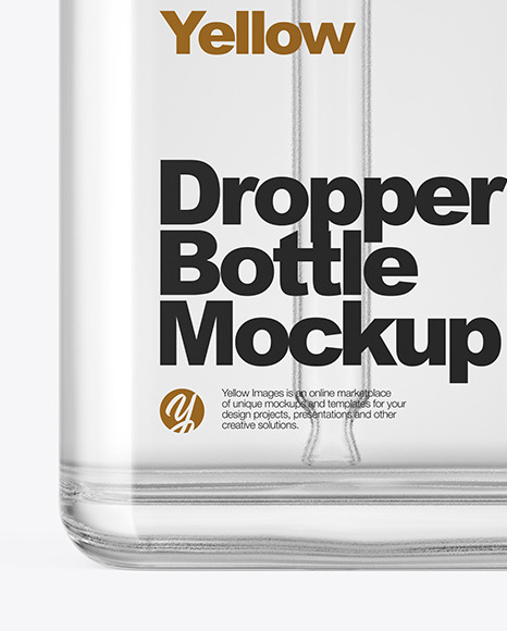 Clear Glass Dropper Bottle Mockup