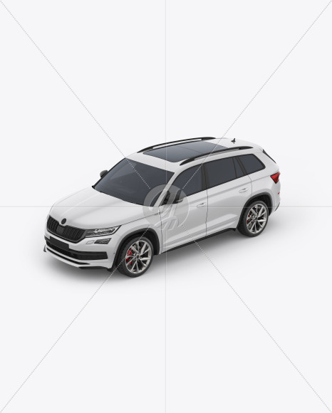 SUV Crossover Car Mockup - Half Side View (High-Angle Shot)