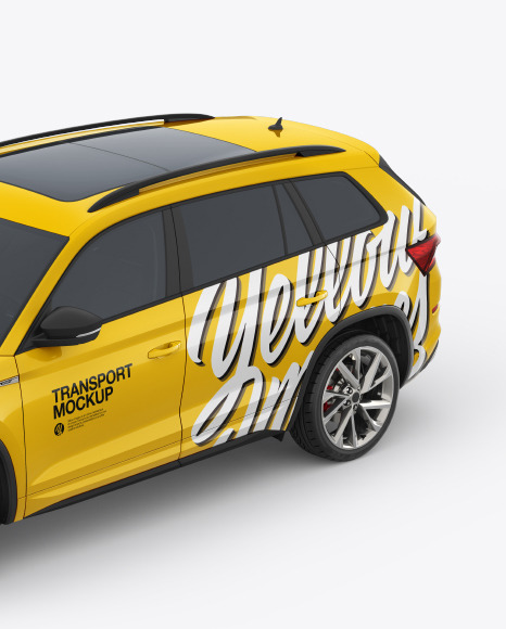 SUV Crossover Car Mockup - Half Side View (High-Angle Shot)