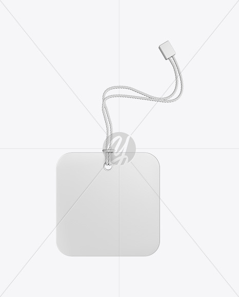 Square Label With Rope Mockup