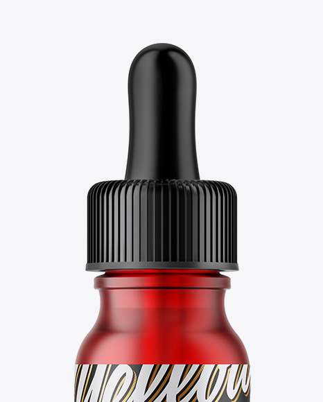 15ml Frosted Red Glass Dropper Bottle