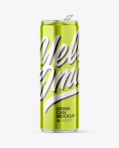 Metallic Aluminum Drink Can Mockup - Aluminum+steel