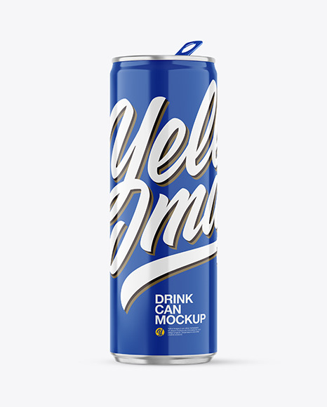 Glossy Aluminum Drink Can Mockup - Aluminum+steel