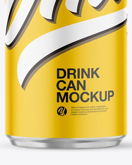 Matte Aluminum Drink Can Mockup