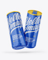 Two Glossy Cans Mockup